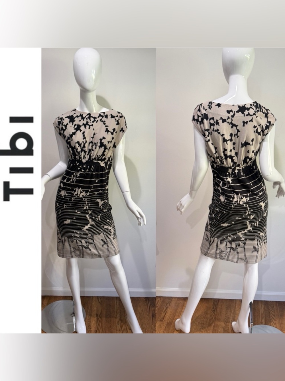Tibi Cap Sleeve Sheath Dress